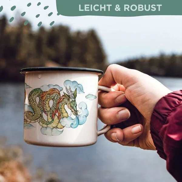 LIGARTI Emaille Tasse – Wolkendrache – LIGARTI Tiermanufaktur – Produktbild 4 von 4
