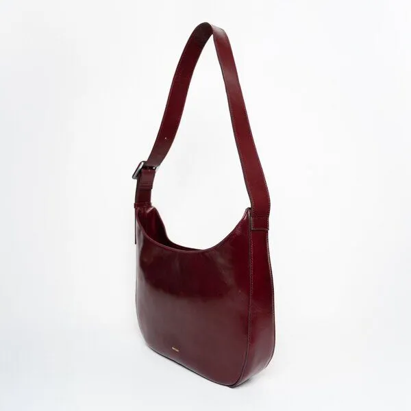 ann kurz ann kurz Versatile Hobo – Hobo-Tasche aus Leder, Shiny nappa burgundy, – Produktbild 3 von 4