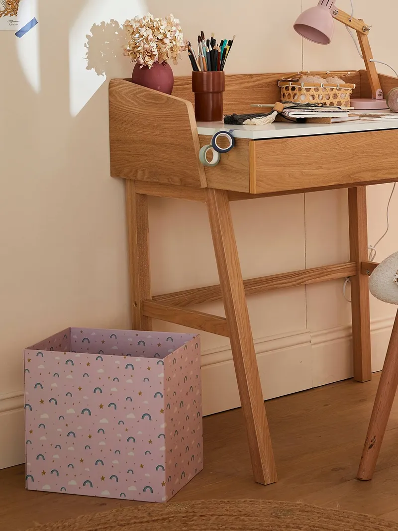 Vertbaudet Kinderzimmer Faltkorb, Rosa, – Produktbild 1 von 4