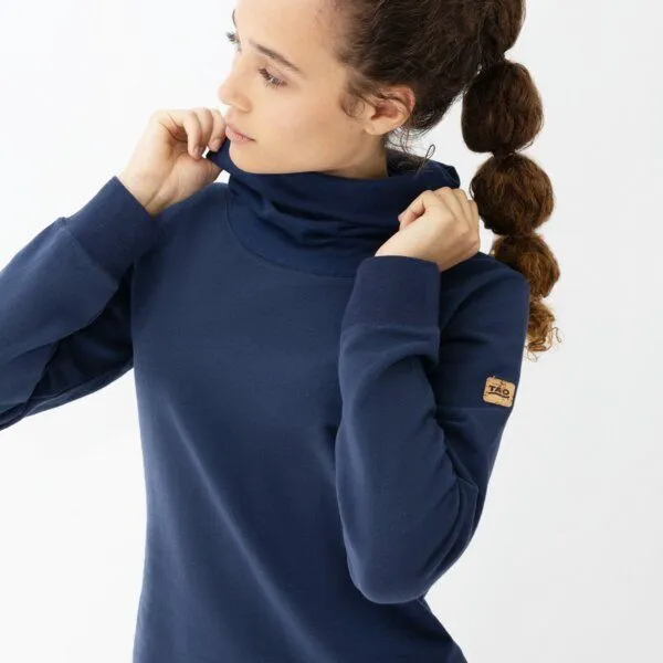TAO Sportswear TAO Sportswear Damen Hoodie COOLIA mit Stehkragen aus Bio-Baumwolle, Blau, – Produktbild 2 von 4