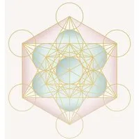 Crystal and Sage Crystal and Sage Poster Metatrons Würfel, Pastellfarben und gold – Produktbild 1 von 1
