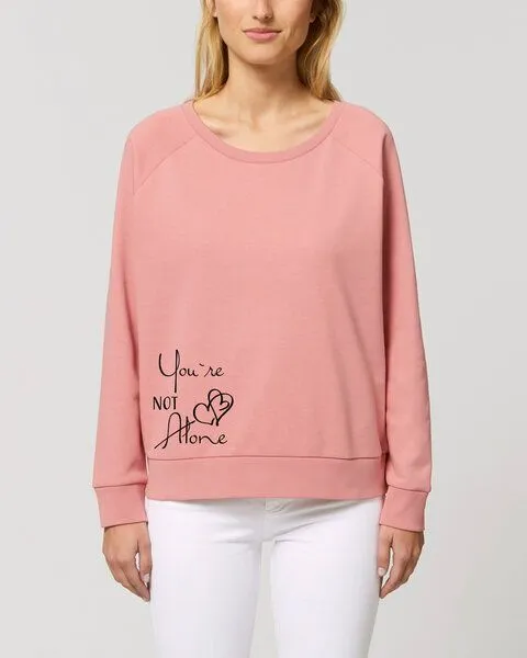 Human Family Human Family Weites Bio Damen Rundhals Sweatshirt "Dazzy - Not Alone" - in 4 Farben, Altrosa (rose), – Produktbild 1 von 3