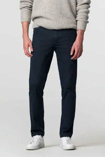 Meyer MEYER Mikrostruktur Baumwoll Chino, Blau (dunkelblau), – Produktbild 1 von 4