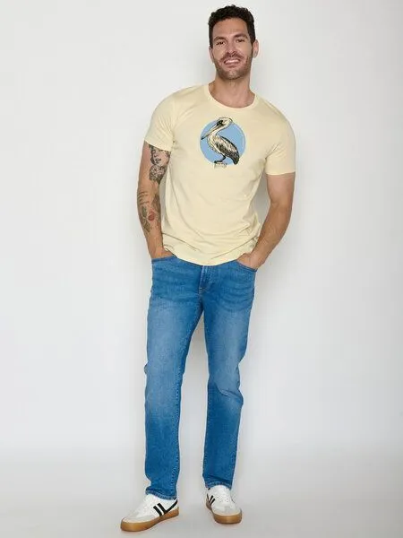 GreenBomb GREENBOMB Pelican Paradise Guide - Sportliches T-Shirt aus Bio-Baumwolle / hochwertiger Print / GOTS / Fair & Vegan, Weiß (vanilleeis), – Produktbild 3 von 4