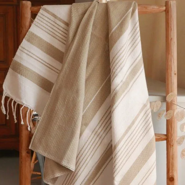Karawan authentic Karawan authentic Hamamtuch Bio-Baumwolle Sand, Beige, – Produktbild 1 von 3