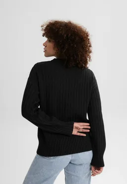 MELA MELA Damen vegan Strickpullover Ishani Schwarz – Produktbild 1 von 1