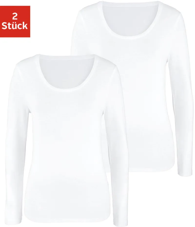 Vivance Langarmshirt, Weiß, – Produktbild 2 von 2