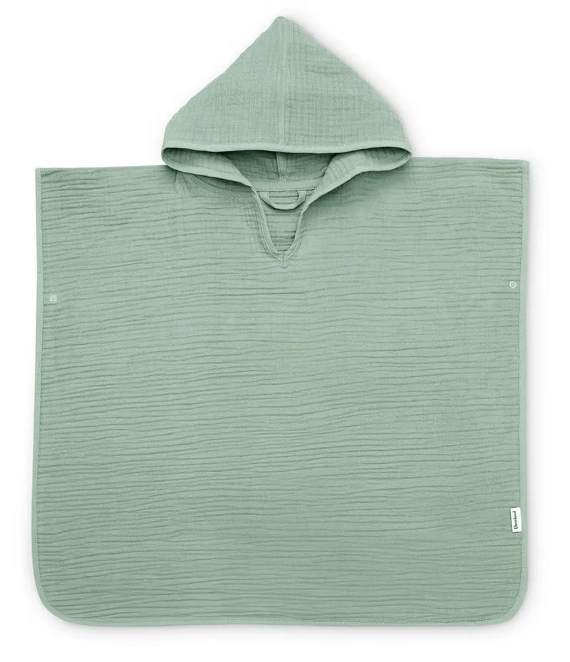 Ehrenkind Badeponcho Musselin, aus sanfter Bio-Baumwolle, 4-lagiges Musselin-Gewebe, Jade, – Produktbild 2 von 5