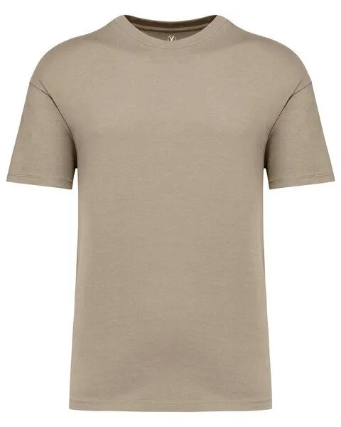 YTWOO YTWOO Unisex-T-Shirt mit hängenden Schultern aus 100% Bio-Baumwolle, Beige, – Produktbild 1 von 3