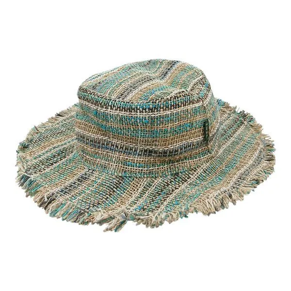 short'n'pietz short'n'pietz Sommerhut aus Hanf, Beige türkis breit gestreiftt, – Produktbild 1 von 4