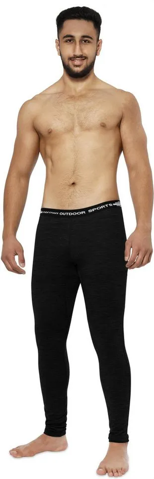 normani Thermounterhose Herren Merino Unterhose Sydney Thermounterhose Ski-Winterhose - Aus Merinowolle, Schwarz, – Produktbild 4 von 4