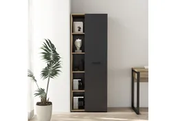 OTTO home Aktenschrank Moid, moderner Mehrzweckschrank, Maße: 64,5x41,5x175 cm, 5 Fächer mit viel Stauraum – Produktbild 1 von 1