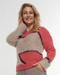 Alma & Lovis Alma & Lovis Color-Block Pullover aus gebrushtem Alpakastrick | Jaquard Pulli – Produktbild 1 von 1