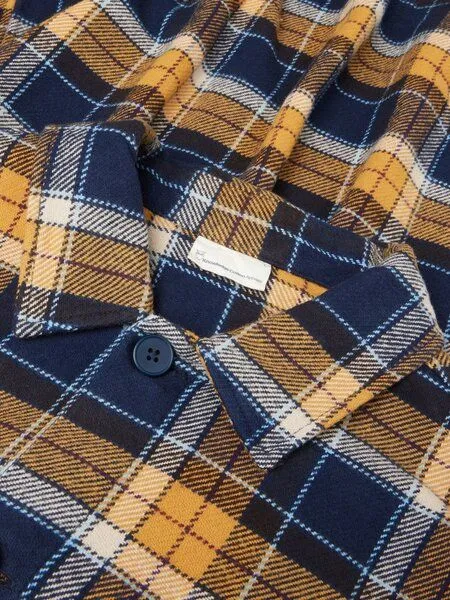 KnowledgeCotton Apparel KnowledgeCotton Apparel Organic Cotton Flannel Overshirt GOTS - navy check, Blue, – Produktbild 2 von 4