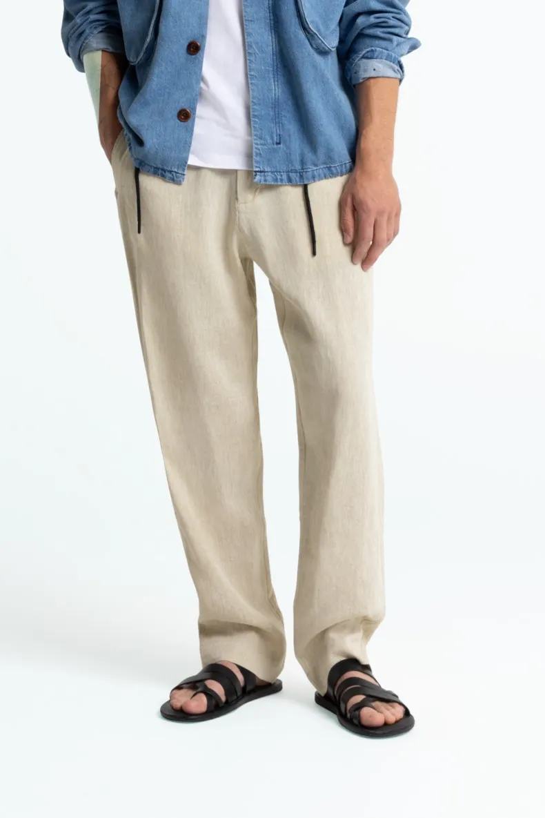 Kings Of Indigo Kings of Indigo Herren vegan Hose Teti Aus Ungefärbtem Leinen, Beige, – Produktbild 2 von 2