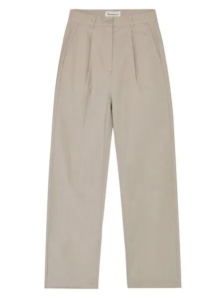 KnowledgeCotton Apparel KnowledgeCotton Apparel Popeline-Faltenhose aus Bio-Baumwolle, Beige-light-feather-gray, – Produktbild 2 von 2