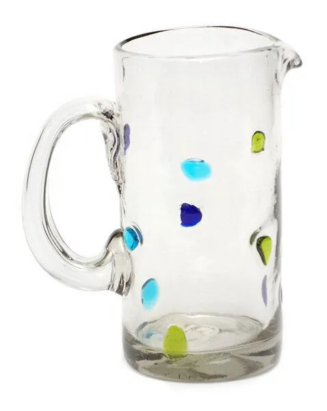 GLOBO Fair Trade GLOBO Fair Trade Krug Limonada aus Recyclingglas, mundgeblasen, Bunte punkte, – Produktbild 1 von 1