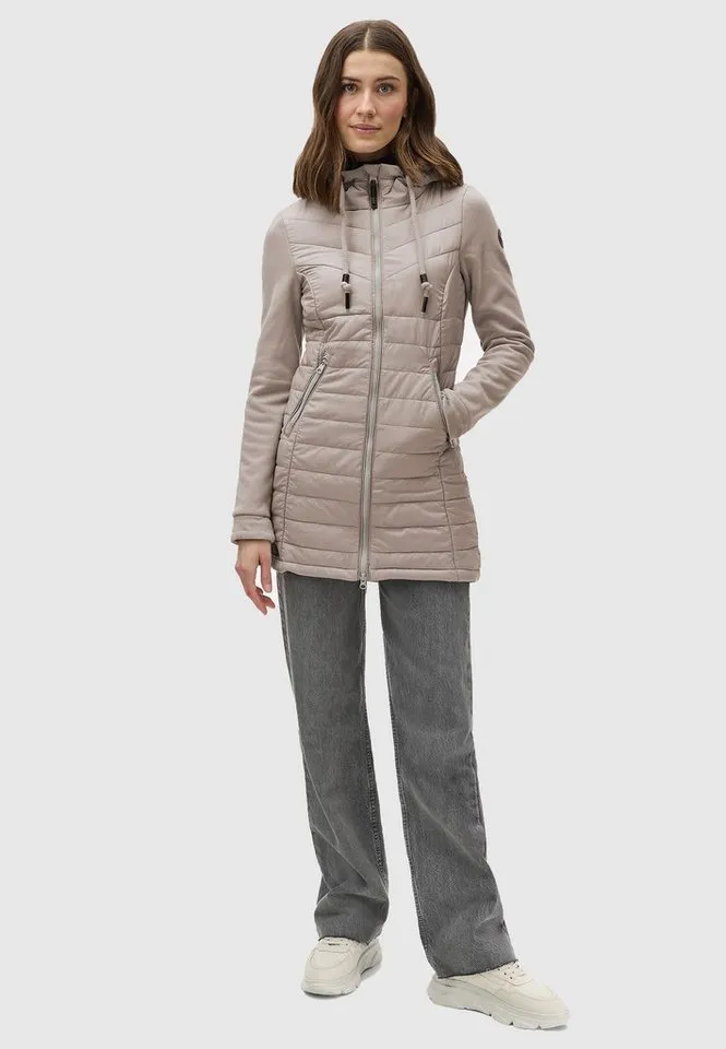 ragwear ragwear Steppmantel Lucinda Long Mantel aus modernem Materialmix mit Kapuze, Braun, – Produktbild 4 von 4