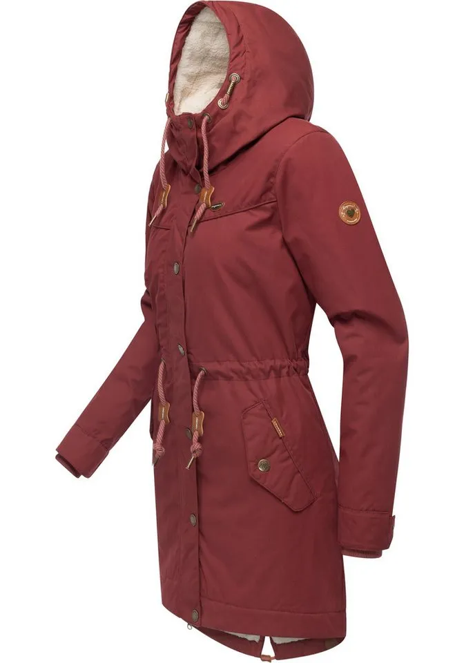 ragwear ragwear Winterjacke YM-Canny stylischer Damen Kurzmantel Parka mit Kapuze, Braun, – Produktbild 3 von 5