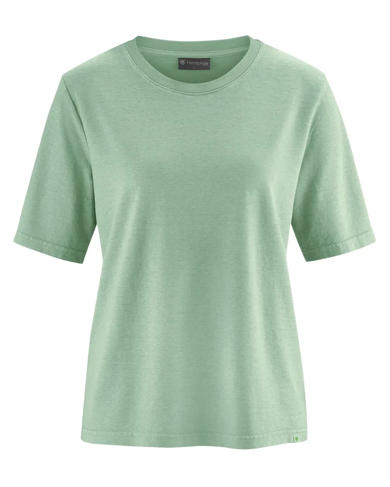 HempAge Hempage Damen vegan T-Shirt Kombination In Mintgrün, Grün, – Produktbild 1 von 2