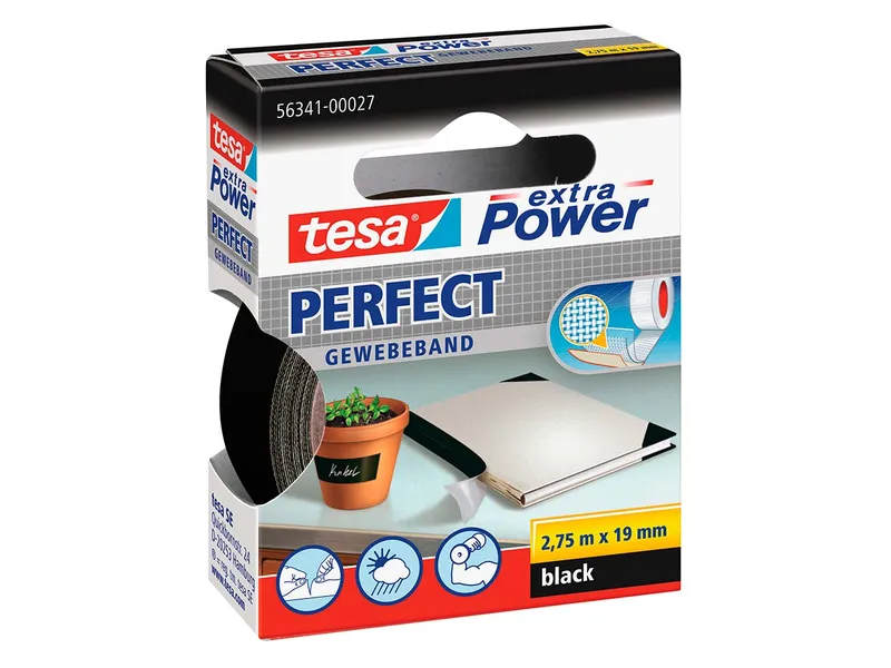 Tesa Tesa Gewebeband 2,75m x 19mm schwarz – Produktbild 2 von 6
