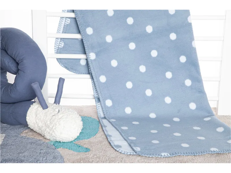 Richter Textilien Richter Textilien Babydecke Bio-Baumwolle Punkte Maße 75 x 100 cm, Blau, – Produktbild 2 von 2