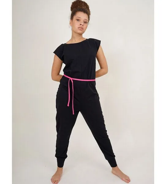 Lena Schokolade Lena Schokolade Jumpsuit Overall versch. Kordeln aus Bio-Jersey, Schwarz, – Produktbild 3 von 8