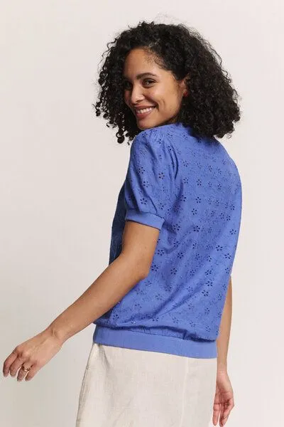 Tranquillo Tranquillo Bluse Leeaa aus Bio-Baumwolle - baja blue / 40 – Produktbild 4 von 6