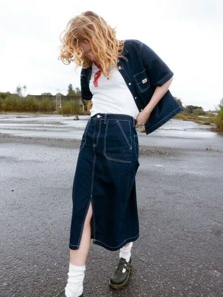 Nudie Jeans Nudie Jeans Boel Painter Denim Skirt, Blue, – Produktbild 1 von 4