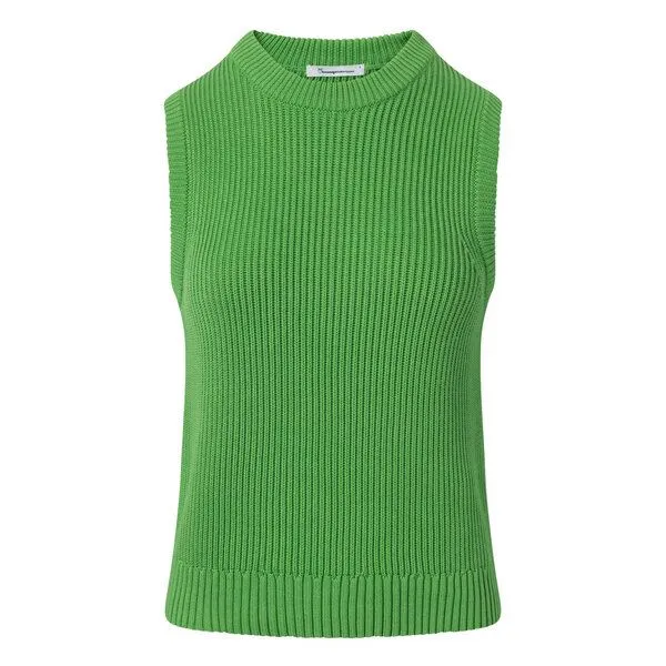 KnowledgeCotton Apparel KnowledgeCotton Apparel Strick-Pullunder aus Bio-Baumwolle und Modal, Grün (vibrant green), – Produktbild 4 von 4