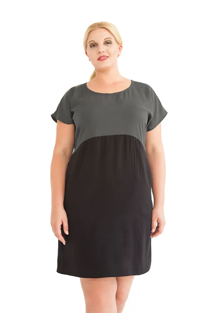 WiDDA WiDDA Damen vegan Kleid Too Grau Gray/Schwarz, Grau, – Produktbild 1 von 2