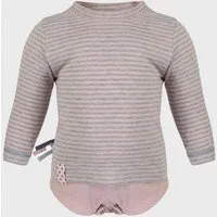 OrganicEra Baby Langarm T-shirt Body, gestreift 'OrganicEra' aus Bio Baumwolle, Rose melange (rose), – Produktbild 1 von 1