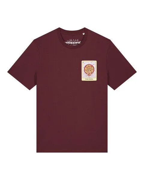 watapparel watapparel T-Shirt Unisex Tarot The Pizza, Burgundy, – Produktbild 1 von 2