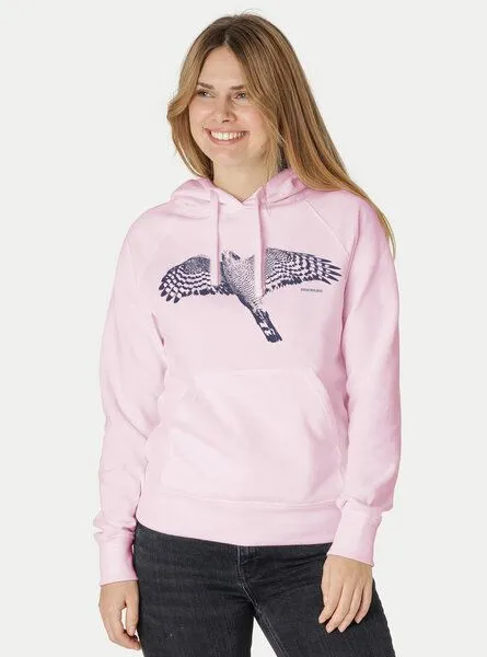 Peaces.bio - handbedruckte Biomode Peaces.bio - handbedruckte Biomode Bio-Hoodie Sperber Damen, Rosa, – Produktbild 2 von 3