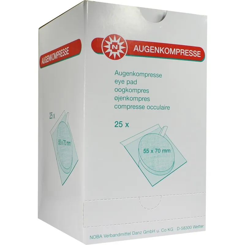 NOBAMED Paul Danz AUGENKOMPRESSEN 55x70 mm steril einzeln verpackt 25 St Kompressen – Produktbild 1 von 1