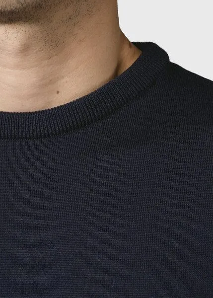 Klitmøller Collective Klitmøller Collective Merino-Strickpullover - Mens Basic Merino Wool - mulesingfrei, Blau (navy), – Produktbild 4 von 4