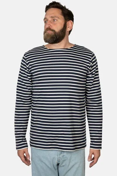 Hanseheld Hanseheld Streifenshirt Herren Petrol-Natur Langarm GOTS Organic, Marine-natur, – Produktbild 3 von 4