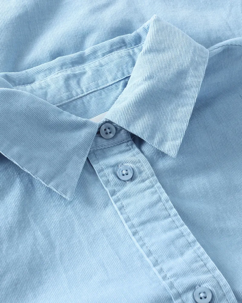 KnowledgeCotton Apparel KnowledgeCotton Apparel Damen vegan Hemd Vega Relaxed Aus Cord Gletschersee Blau, Blau, – Produktbild 1 von 2