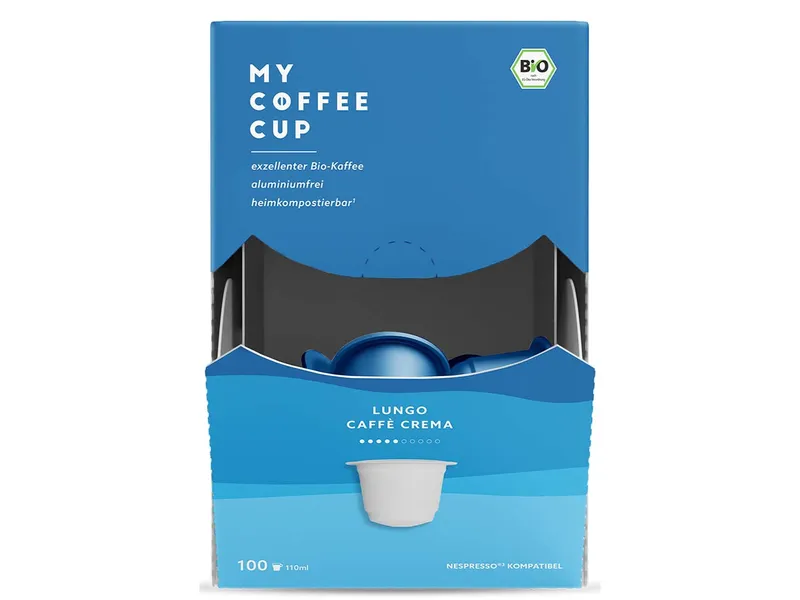 MY COFFEE CUP Bio-Kaffeekapseln "Lungo Caffé Crema" 100 Stk. – Produktbild 1 von 1
