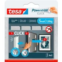 Tesa tesa Selbstklebendes Klettband "Powerstrips CLICK" small, bis 1,8 kg, 4er-Pack – Produktbild 1 von 1