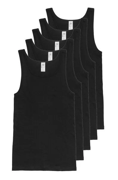 Haasis Bodywear Haasis Bodywear Herren Unterhemd Feinripp 5er Pack, Schwarz, – Produktbild 2 von 4