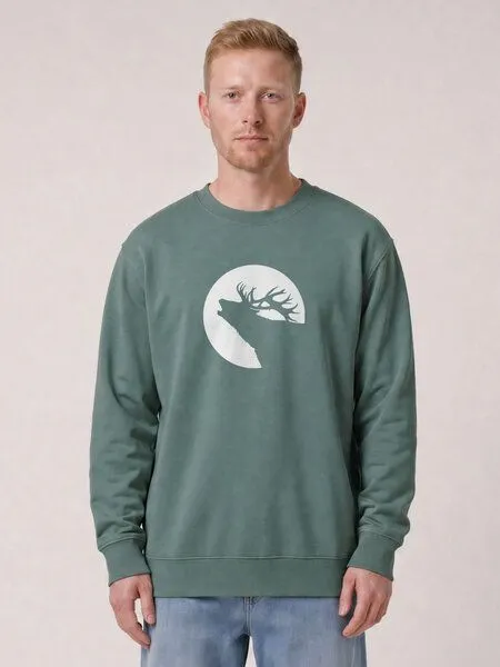 watapparel watapparel Sweatshirt Unisex Röhrender Hirsch, Green bay, – Produktbild 2 von 2