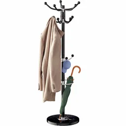 Casaria® Kleiderständer Schwarz mit Marmorfuß 173cm – Produktbild 1 von 1