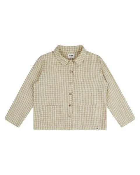 MATONA Matona Locker geschnittenes Leinenhemd für Kinder / Linen Workshirt, Dijon check, – Produktbild 3 von 4