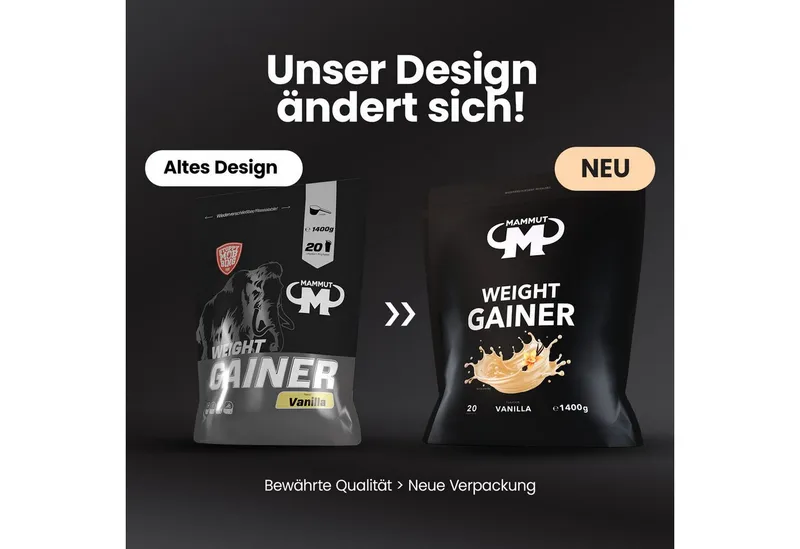 Mammut Nutrition Mammut Nutrition Weight Gainer Crash 5000 - 1400 g Zipp-Beutel Pulver, 1400 g – Produktbild 1 von 5