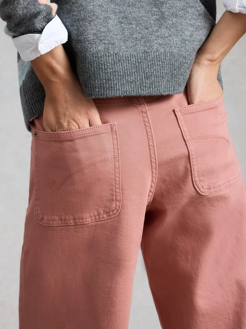 White Stuff 7/8-Jeans Tia mit weitem Bein - 52/R, Dunkles rosa, – Produktbild 3 von 4