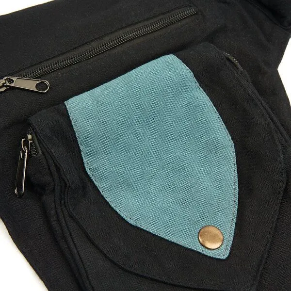 short'n'pietz short'n'pietz handgenähte Gürteltasche mit verstellbarem Gürtel, Blau, – Produktbild 5 von 8