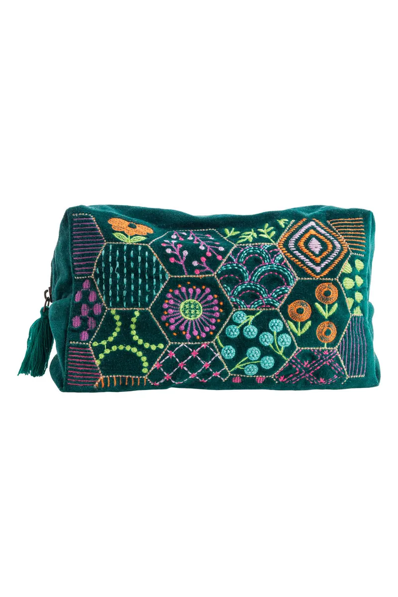 Tranquillo Kosmetiktasche VELVET BLOOM ART (GOTS) groß - bunt – Produktbild 1 von 2