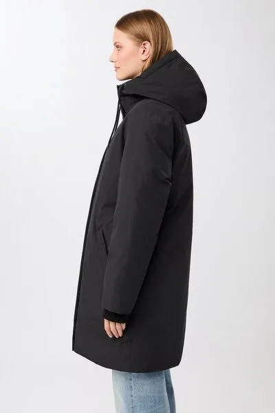 LangerChen LangerChen Lange Jacke mit Kapuze und Eco Daune, Black (schwarz), – Produktbild 2 von 3