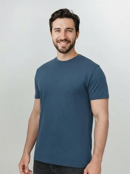 GreenBomb GREENBOMB Basic Loom - Funktionales T-Shirt aus Merino-Wolle / Fair & Vegan, Blau (blue pine), – Produktbild 2 von 4